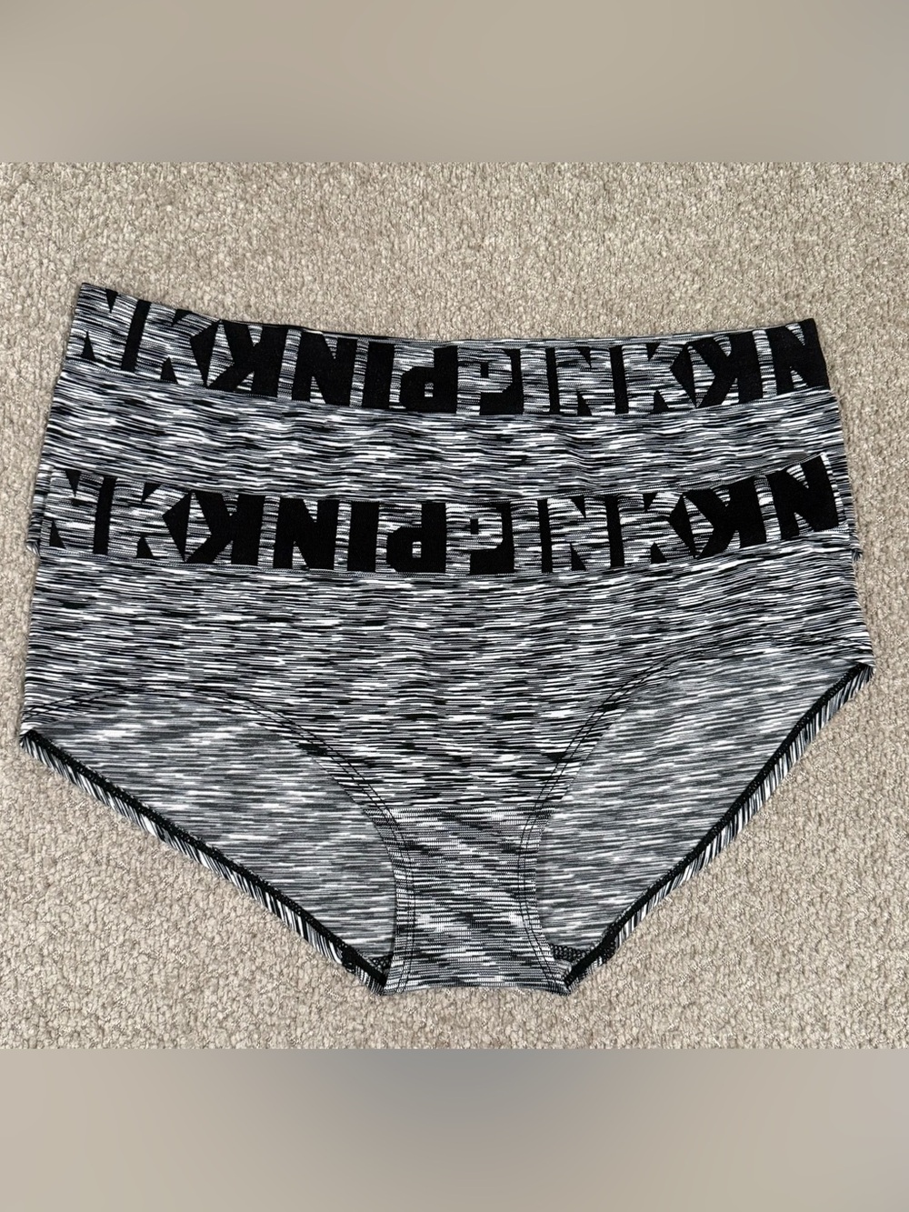 PINK Victoria's Secret Black & White 2 Hipster Panties